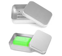 YPYMOD 2 Piezas Jabonera de Aluminio, Jaboneras de Viaje con Tapa y Rejilla de Goteo Extraíble, Caja de Jabón de Viaje Impermeable Portátil, Jaboneras para el Hogar y el Viaje