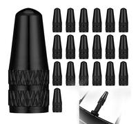 YPYMOD 20 Piezas Tapa de válvula de Bicicleta de Aluminio Francés, Tapón de Válvula Bicicleta, Neumático Tapas de Válvulas de Aire(Negro)