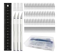 YPYMOD 3 piezas Juego de Cuchillos Precisión, para Trabajos Artesanales con 90 Cuchillas de Recambio, Manualidades Knife, Escalpel Bisturí para Grabado y Fabricación de Obras de Arte