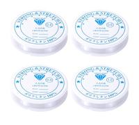 YPYMOD 4 Rollos Hilo Elastico para Pulseras Transparente, Hilos para Hacer Pulseras, Nylon Bobina Elástica de Hilo para Cuentas Pulsera Collar Colgar Adornos(0.4/0.6/0.8/1.0mm)