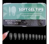 YPYMOD 550 Piezas Uñas Postizas Transparentes, 11 Tamaños Tips Uñas Falsa, Artificial Puntas de Uñas con Caja para Mujeres Niñas Salones y DIY