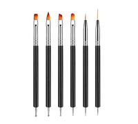 YPYMOD 6 Piezas Plumas de Arte de Uñas, Herramientas de Doble Punta de Uñas, Nail Dotting Manicure Tools, para Diseño de Uñas en Gel y Manicura Profesional