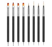 YPYMOD 8 Piezas Plumas de Arte de Uñas, Herramientas de Doble Punta de Uñas, Nail Dotting Manicure Tools, para Diseño de Uñas en Gel y Manicura Profesional