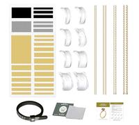 YPYMOD Ajustadores de Tamaño de Anillo,Transparente Ajustador de Anillos,Medidor de Anillos con Paño de Pulido y Herramienta de Anillos(Gold)