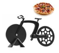 YPYMOD Corta Pizza Bicicleta, Cortadora de Pizza para Bicicleta con Soporte, Cortador de Pizza Acero Inoxidable, Perfecto para Regalos Creativos (19 * 10.3cm, Negro)