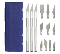 YPYMOD Set de Tallado de Precisión con 3 Piezas y 10 Cuchillas de Acero Inoxidable de Repuesto, Juego de Cuchillos para Manualidades de Aluminio, con Caja de Almacenamiento para Cortar y Tallar
