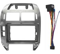 YPZJXQXQ Marco de Radio para Tablero de Coche para VW Polo 2004-2011,Compatibilidad Universal para reemplazo de Radio, Estructura Reforzada para Uso Estable,D-Silver and Cable