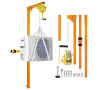 YQCXG 50 FT Air Conditioner Lifting Crane Tool, 400 LBS Capacity, Outdoor AC Installation Bracket, Heavy-Duty Manual Winch, Durable Orange Lifting Equipment