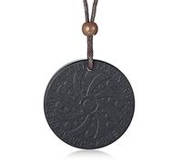 YQHWLKJ Sun Flower colgantes Energía Lava Piedra Collar Quantum Science Collier Collares de infrarrojos lejanos-Black