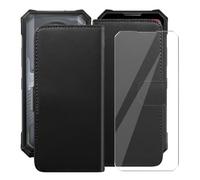 YQINHHME Funda + Cristal Templado para Doogee V50 Pro, Black