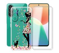 YQINHHME Funda + Cristal Templado para Samsung Galaxy F70 Pro | WM49