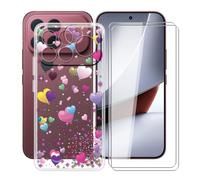 YQINHHME Funda + Cristal Templado para Xiaomi Poco F9 Ultra | YQ29 | 2 X Protector de Pantalla, 6.90 IN, Antichoque, Anti-Arañazos, Ultrafina, Suave TPU Carcasa para Xiaomi Poco F9 Ultra