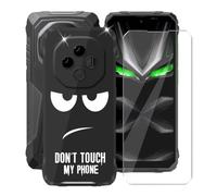 YQINHHME Funda para Blackview Fort 1 (6.56 ") + Cristal Templado Película, Ultrafina Antichoque X Antiarañazos Negro Suave Silicona TPU Case Carcasa para Blackview Fort 1 - DUO5B