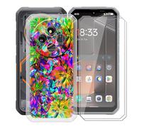 YQINHHME Funda para Blackview Fort 2 (6.56 ") + 2 X Cristal Templado Protector de Pantalla, Antichoque Anti-Arañazos Carcasa Ultrafina Suave TPU Cover Case para Blackview Fort 2 - Vistoso