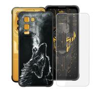 YQINHHME Funda para Blackview Fort 5 (6.78 ") + Cristal Templado Película, Ultrafina Antichoque X Antiarañazos Negro Suave Silicona TPU Case Carcasa para Blackview Fort 5 - Mirar hacia Arriba
