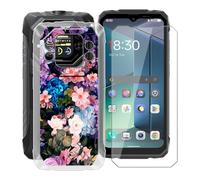 YQINHHME Funda para Blackview Rock 1 (6.56 ") + Protector de Pantalla Cristal Templado, Funda de Silicona Suave Ultrafina Anti-rasguños TPU Carcasa Case para Blackview Rock 1 - Pared de Flores