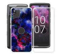 YQINHHME Funda para Crosscall Stellar-M6E (6.1 "), 2 Pack Ultrafina Anti-Arañazos TPU Back Case Antichoque Suave Silicona Bumper Carcasa para Crosscall Stellar-M6E - Clear + Rosa de Niebla