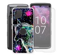 YQINHHME Funda para Crosscall Stellar-M6E (6.1 ") + 2 X Cristal Templado Protector de Pantalla, Antichoque Anti-Arañazos Carcasa Ultrafina Suave TPU Case para Crosscall Stellar-M6E - Bestia Graffiti