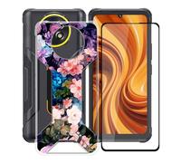 YQINHHME Funda para Cubot KingKong Ace 5 (6.75 ") + Protector de Pantalla Cristal Templado, Funda de Silicona Suave Ultrafina Anti-rasguños TPU Carcasa Case para Cubot KingKong Ace 5 - Pared de flores