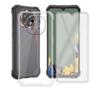 YQINHHME Funda para Cubot Kingkong ES5 (6.88 ") + 3 X Cristal Templado Protector de Pantalla, Antichoque Anti-Arañazos Carcasa Ultrafina Suave TPU Cover Case para Cubot Kingkong ES5 - Transparente