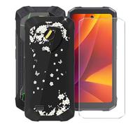 YQINHHME Funda para Cubot Kingkong Mini 4 (4.70 ") + Cristal Templado Película, Ultrafina Antichoque X Antiarañazos Negro Suave Silicona TPU Case Carcasa para Cubot Kingkong Mini 4 - Disperso