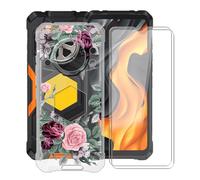 YQINHHME Funda para Cubot Kingkong Power 5 (6.88 ") + 2 X Cristal Templado Protector de Pantalla, Anti-Arañazos Carcasa Ultrafina Suave TPU Cover Case para Cubot Kingkong Power 5 - Rosa roja