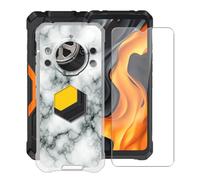 YQINHHME Funda para Cubot Kingkong Power 5 (6.88 ") + Protector de Pantalla Cristal Templado, Funda de Silicona Suave Ultrafina Anti-rasguños Carcasa para Cubot Kingkong Power 5 - Mármol