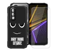YQINHHME Funda para Doogee Blade 20 MAX (6.60 ") + Cristal Templado Película, Ultrafina Antichoque X Antiarañazos Negro Suave Silicona TPU Case Carcasa para Doogee Blade 20 MAX - DUO6