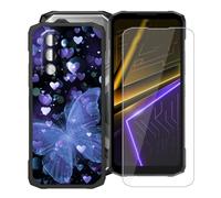 YQINHHME Funda para Doogee Blade 20 MAX (6.60 ") + Cristal Templado Película, Ultrafina Antichoque X Antiarañazos Negro Suave Silicona TPU Case Carcasa para Doogee Blade 20 MAX - XT149
