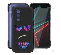 YQINHHME Funda para Doogee Blade 20 Turbo (6.60 ") + Cristal Templado Película, Ultrafina Antichoque X Antiarañazos Negro Suave Silicona TPU Case Carcasa para Doogee Blade 20 Turbo - DUO4