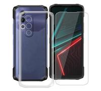 YQINHHME Funda para Doogee Blade 20 Turbo (6.60 ") + Protector de Pantalla Cristal Templado, Funda de Silicona Suave Ultrafina Anti-rasguños TPU Carcasa para Doogee Blade 20 Turbo - Transparente