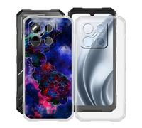YQINHHME Funda para Doogee Blade GT Pro (6.72 "), 2 Pack Ultrafina Anti-Arañazos TPU Back Case Antichoque Suave Silicona Bumper Carcasa para Doogee Blade GT Pro - Clear + Rosa de Niebla