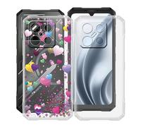 YQINHHME Funda para Doogee Blade GT Pro (6.72 "), 2 Pack Ultrafina Anti-Arañazos TPU Back Case Antichoque Suave Silicona Bumper Carcasa para Doogee Blade GT Pro - Clear + Globo Rosa