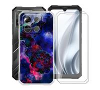 YQINHHME Funda para Doogee Blade GT Pro (6.72 ") + 2 X Cristal Templado Protector de Pantalla, Antichoque Anti-Arañazos Carcasa Ultrafina Suave TPU Case para Doogee Blade GT Pro - Rosa de Niebla