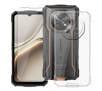 YQINHHME Funda para Doogee Fire 5 Pro (6.60 ") + Protector de Pantalla Cristal Templado, Funda de Silicona Suave Ultrafina Anti-rasguños TPU Carcasa Case para Doogee Fire 5 Pro - Transparente