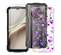 YQINHHME Funda para Doogee Fire 7 (6.60 ") + Protector de Pantalla Cristal Templado, Funda de Silicona Suave Ultrafina Anti-rasguños TPU Carcasa Case para Doogee Fire 7 - Burbuja de Amor