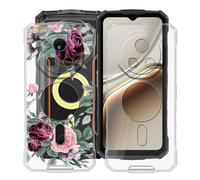 YQINHHME Funda para Doogee Fire 7 Pro (6.56 "), 2 Pack Ultrafina Anti-Arañazos TPU Back Case Antichoque Suave Silicona Bumper Carcasa para Doogee Fire 7 Pro - Clear + Rosa roja