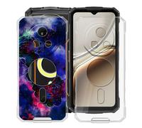 YQINHHME Funda para Doogee Fire 7 Pro (6.56 "), 2 Pack Ultrafina Anti-Arañazos TPU Back Case Antichoque Suave Silicona Bumper Carcasa para Doogee Fire 7 Pro - Clear + Rosa de Niebla