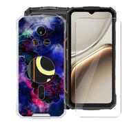 YQINHHME Funda para Doogee Fire 7 Pro (6.56 ") + Protector de Pantalla Cristal Templado, Funda de Silicona Suave Ultrafina Anti-rasguños TPU Carcasa Case para Doogee Fire 7 Pro - Rosa de Niebla