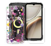 YQINHHME Funda para Doogee Fire 7 Pro (6.56 ") + Protector de Pantalla Cristal Templado, Funda de Silicona Suave Ultrafina Anti-rasguños TPU Carcasa Case para Doogee Fire 7 Pro - Globo Rosa
