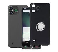 YQINHHME Funda para Doro Aurora A30 (6.10 ") con 360° Rotación Anillo Soporte, Ultrafina Negro Premium Gel Case, TPU Bumper Suave Silicona Protector Carcasa para Doro Aurora A30