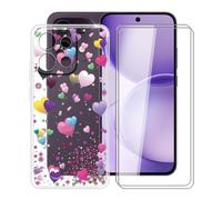 YQINHHME Funda para OPPO Reno16 FS (6.57 ") + 2 X Cristal Templado Protector de Pantalla, Antichoque Anti-Arañazos Carcasa Ultrafina Suave TPU Cover Case para OPPO Reno16 FS - Globo