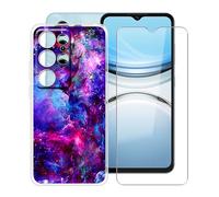 YQINHHME Funda para Oukitel C2 (6.52 ") + Protector de Pantalla Cristal Templado, Funda de Silicona Suave Ultrafina Anti-rasguños TPU Carcasa Case para Oukitel C2 - Espléndido