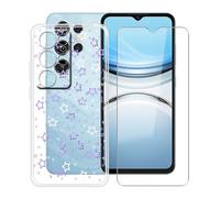 YQINHHME Funda para Oukitel C2 (6.52 ") + Protector de Pantalla Cristal Templado, Funda de Silicona Suave Ultrafina Anti-rasguños TPU Carcasa Case para Oukitel C2 - XT35