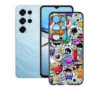 YQINHHME Funda para Oukitel C2 (6.56"), Ultrafina Anti-rasguños X Antichoque Negro Carcasa de Telefono Suave Silicona TPU Caso Case para Oukitel C2 - Grafiti