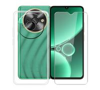 YQINHHME Funda para Oukitel C59 Pro (6.88 ") + Protector de Pantalla Cristal Templado, Funda de Silicona Suave Ultrafina Anti-rasguños TPU Carcasa Case para Oukitel C59 Pro - Transparente