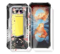 YQINHHME Funda para Oukitel WP100 Titan (6.80 ") + 2 X Cristal Templado Protector de Pantalla, Antichoque Anti-Arañazos Carcasa Ultrafina Suave TPU Case para Oukitel WP100 Titan - Camelia