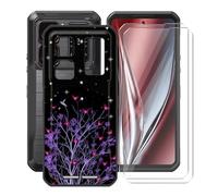 YQINHHME Funda para Oukitel WP300 5G (6.80 ") + 2 X Cristal Templado Película, Ultrafina Suave Silicona Antichoque Case Negro Antiarañazos TPU Carcasa para Oukitel WP300 5G - Noche Púrpura