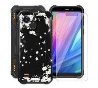 YQINHHME Funda para Oukitel WP32 Pro (6.0 ") + Cristal Templado Película, Ultrafina Antichoque X Antiarañazos Negro Suave Silicona TPU Case Carcasa para Oukitel WP32 Pro - Disperso