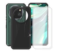 YQINHHME Funda para Oukitel WP39 Pro (6.60 ") + 3 X Cristal Templado Película, Ultrafina Suave Silicona Antichoque Negro Case Antiarañazos TPU Case Carcasa para Oukitel WP39 Pro - Negro